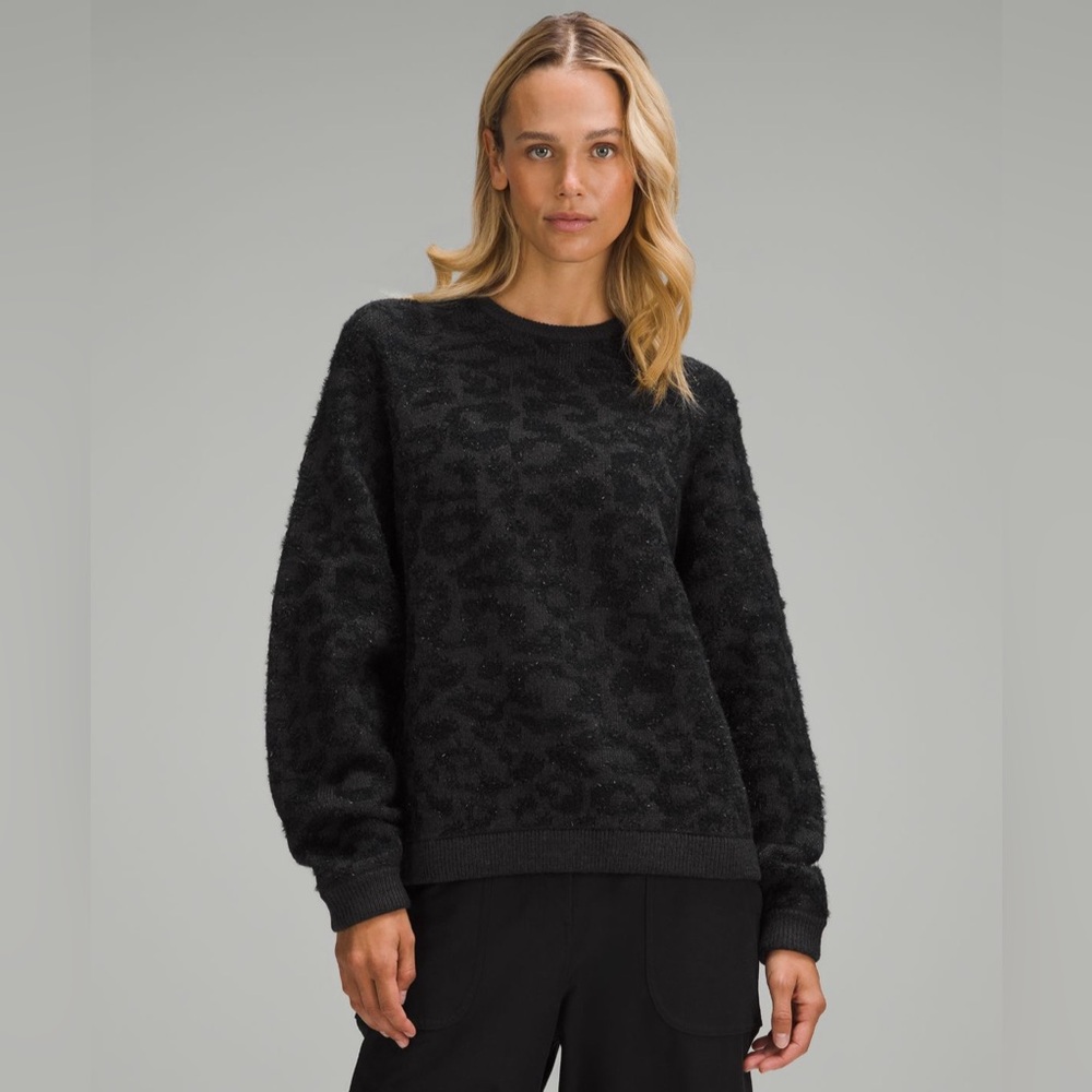 Lululemon | Wool-Blend Jacquard Sweater | knit leopard graphite grey black